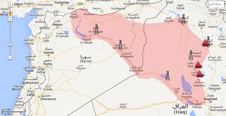 خريطة خلافة داعش