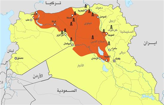 خريطة دولة داعش المزعومة
