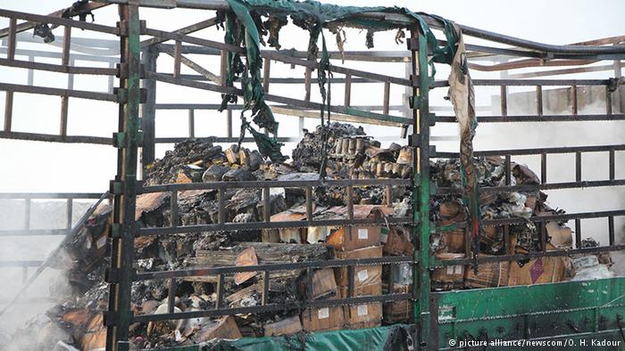 استهداف قافلة غذائية